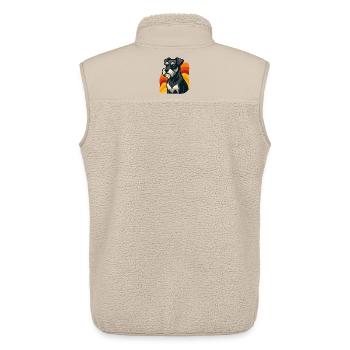 Miniature Schnauzer Dog at Sunset - Unisex Sherpa Gilet by Stanley/Stella - beige - Back - AI Model Male 178 light (178cm)
