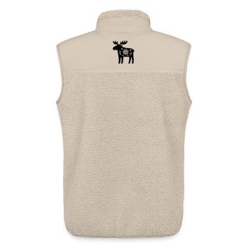 Scandinavian Moose – Nordic Folk Art Design - Unisex Sherpa Gilet by Stanley/Stella - beige - Back - AI Model Male 178 light (178cm)