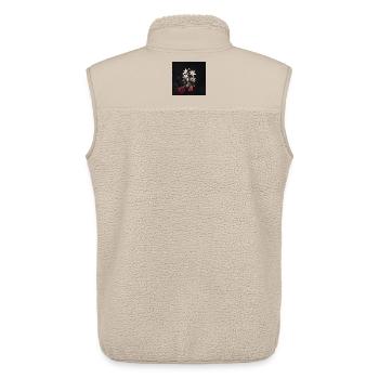 Geige in Lilien und Nachtrosen - Unisex Sherpaweste von Stanley/Stella - Beige - Hinten - AI Model Male 178 light (178cm)