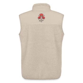 Poppy-Poppies-Minimalist-Line-Art-2 - Unisex Sherpa Gilet by Stanley/Stella - beige - Back - AI Model Male 178 light (178cm)
