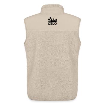 Oslo Silhouette Monuments - Veste sans manches sherpa unisexe Stanley/Stella - beige - Dos - AI Model Male 178 light (178cm)