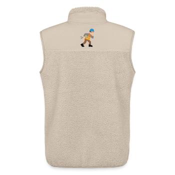 Baustellenheld mit Schraubenschlüssel - Unisex Sherpaweste von Stanley/Stella - Beige - Hinten - AI Model Male 178 light (178cm)