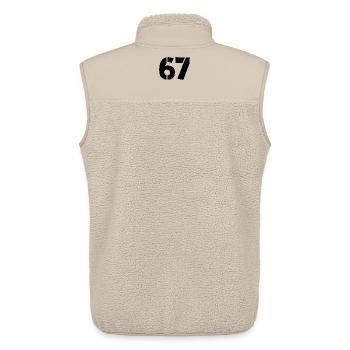 Fun 67 Number 6-7 6 7 Six Seven - Unisex Sherpa Gilet by Stanley/Stella - beige - Back - AI Model Male 178 light (178cm)