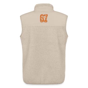 Fun 67 Number 6-7 6 7 Halloween Six Seven - Unisex Sherpa Gilet by Stanley/Stella - beige - Back - AI Model Male 178 light (178cm)