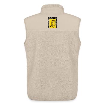 Même mon café a besoin de café Design amusant - Veste sans manches sherpa unisexe Stanley/Stella - beige - Dos - AI Model Male 178 light (178cm)
