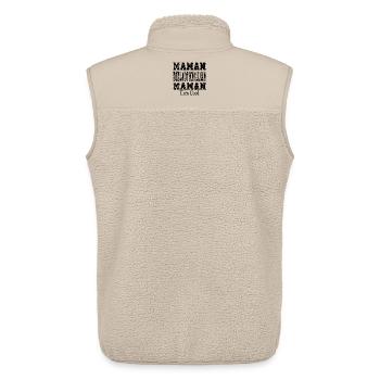 Maman Bibliothécaire Maman Très Cool - Veste sans manches sherpa unisexe Stanley/Stella - beige - Dos - AI Model Male 178 light (178cm)