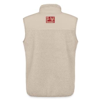 My Cat is Communist - Funny Cat PropagandaT-Shirt - Unisex Sherpa Gilet by Stanley/Stella - beige - Back - AI Model Male 178 light (178cm)