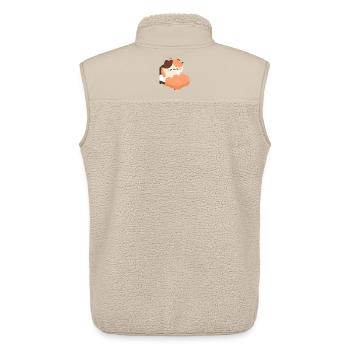 Chat Tortie Endormi - Veste sans manches sherpa unisexe Stanley/Stella - beige - Dos - AI Model Male 178 light (178cm)