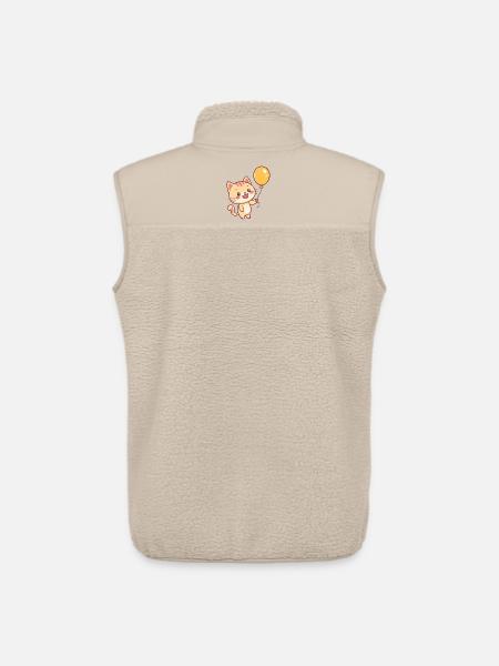 Chat Ballon Jaune Joyeux - Veste sans manches sherpa unisexe Stanley/Stella - beige