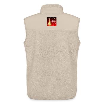 Funny Merry Christmas French Fries - Unisex Sherpa Gilet by Stanley/Stella - beige - Back - AI Model Male 178 light (178cm)