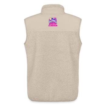 Lila Schlummer Sloth auf Pinkkuchen - Unisex Sherpaweste von Stanley/Stella - Beige - Hinten - AI Model Male 178 light (178cm)
