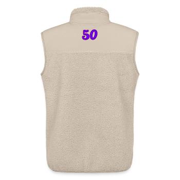 50. 50 JAHRE. 50-JÄHRIGES JUBILÄUM. 50-JÄHRIGES JUBILÄUM. - Unisex Sherpaweste von Stanley/Stella - Beige - Hinten - AI Model Male 178 light (178cm)
