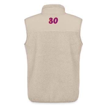 30. 30 JAHRE. 30-JÄHRIGES JUBILÄUM. 30-JÄHRIGES JUBILÄUM. - Unisex Sherpaweste von Stanley/Stella - Beige - Hinten - AI Model Male 178 light (178cm)