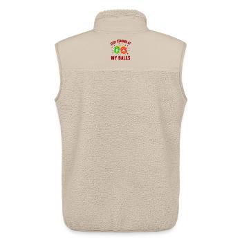 Stop Staring at my Balls - Unisex Sherpa Gilet by Stanley/Stella - beige - Back - AI Model Male 178 light (178cm)