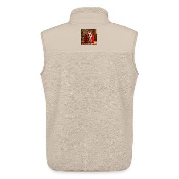 Christmas bunny in Santa outfit - Unisex Sherpa Gilet by Stanley/Stella - beige - Back - AI Model Male 178 light (178cm)