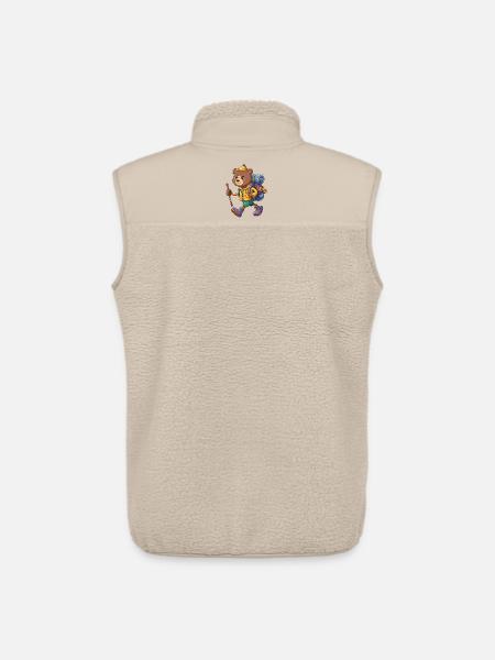 Cute Bear Hiking Camping Adventure Backpacker - Unisex Sherpa Gilet by Stanley/Stella - beige