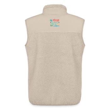 fishing is life,Humor,fisherman gift - Unisex Sherpa Gilet by Stanley/Stella - beige - Back - AI Model Male 178 light (178cm)
