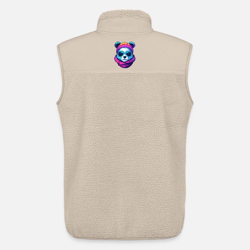 Neon-Regenbogenbär-Straßenstil mit Sonnenbrille - Unisex Sherpaweste von Stanley/Stella - Beige