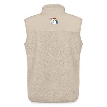 Geometric Unicorn with Rainbow - Unisex Sherpa Gilet by Stanley/Stella - beige - Back - AI Model Male 178 light (178cm)