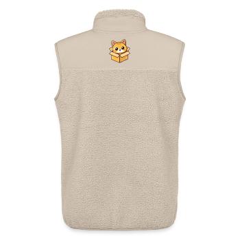 Chaton mignon en boîte cartoon - Veste sans manches sherpa unisexe Stanley/Stella - beige - Dos - AI Model Male 178 light (178cm)