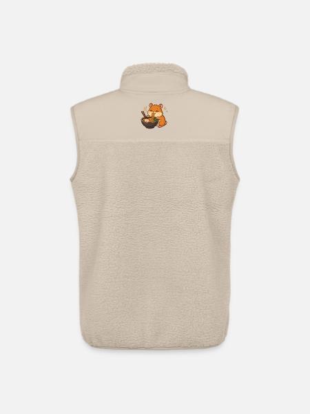 Hamster with noodles ramen kawaii hamster - Unisex Sherpa Gilet by Stanley/Stella - beige