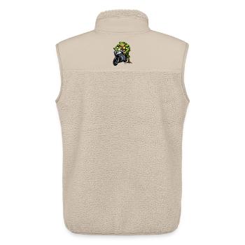 Muscle frog on motorcycle - Unisex Sherpa Gilet by Stanley/Stella - beige - Back - AI Model Male 178 light (178cm)