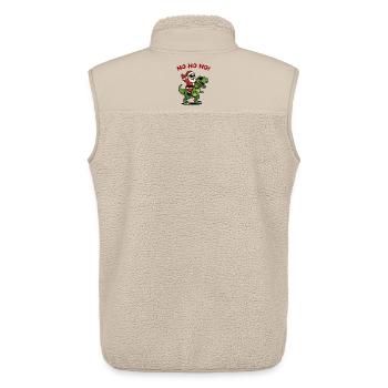 Père Noël sur Dino : Ho Ho Ho - Veste sans manches sherpa unisexe Stanley/Stella - beige - Dos - AI Model Male 178 light (178cm)