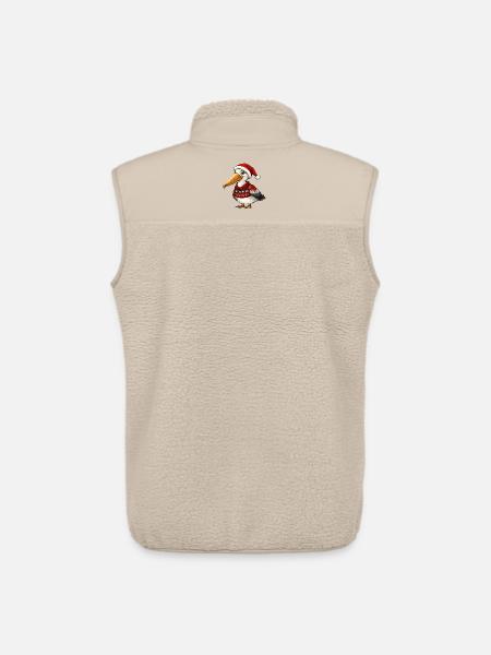 Pelican Bird Christmas Xmas - Unisex Sherpa Gilet by Stanley/Stella - beige