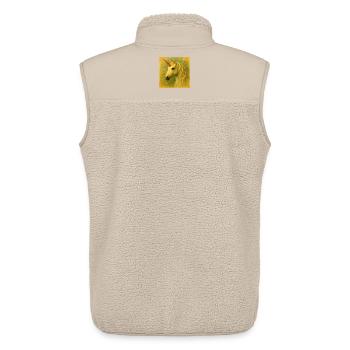 Heiß gemalt Einhornporträt - Unisex Sherpaweste von Stanley/Stella - Beige - Hinten - AI Model Male 178 light (178cm)
