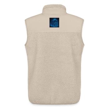 Flamme de tigre néon bleu - Veste sans manches sherpa unisexe Stanley/Stella - beige - Dos - AI Model Male 178 light (178cm)