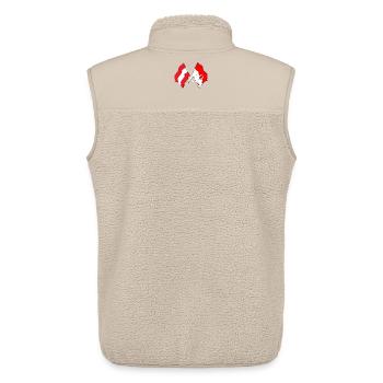 Drapeaux croisés de l’Autriche et du Vorarlberg - Veste sans manches sherpa unisexe Stanley/Stella - beige - Dos - AI Model Male 178 light (178cm)