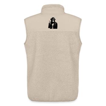 Chimp Rebel Peace Sign Leather - Unisex Sherpa Gilet by Stanley/Stella - beige - Back - AI Model Male 178 light (178cm)