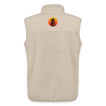 Attention road bike fans, simple statement - Unisex Sherpa Gilet by Stanley/Stella - beige - Back - AI Model Male 178 light (178cm)