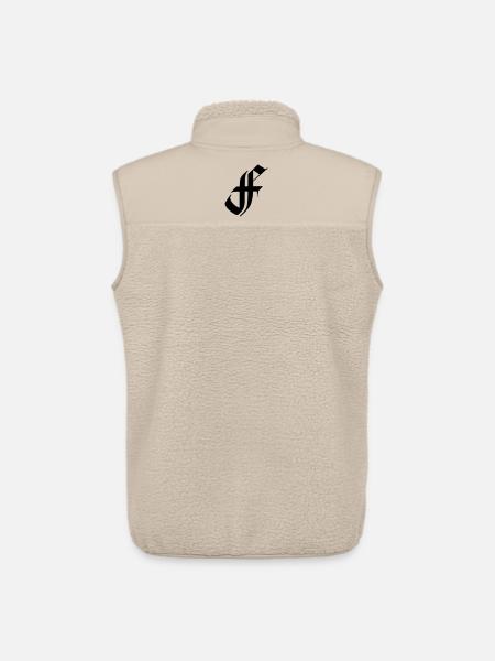 Fraktur font abbreviation F - Unisex Sherpa Gilet by Stanley/Stella - beige