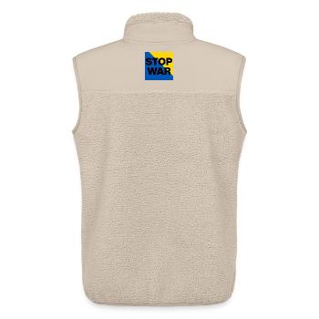 Stop War – Peace Now, Frieden in der Ukraine - Unisex Sherpa Gilet by Stanley/Stella - beige - Back - AI Model Male 178 light (178cm)