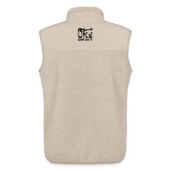 Ukulélé hawaïen uke uke peut le faire - Veste sans manches sherpa unisexe Stanley/Stella - beige - Dos - AI Model Male 178 light (178cm)