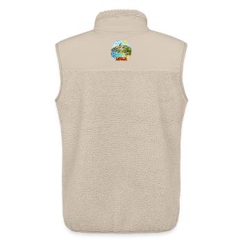 Ibiza Coastal Paradise Illustration - Unisex Sherpa Gilet by Stanley/Stella - beige - Back - AI Model Male 178 light (178cm)