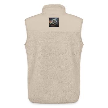 Schlange im Lavafeld - Unisex Sherpaweste von Stanley/Stella - Beige - Hinten - AI Model Male 178 light (178cm)