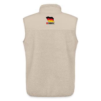 Deutsche Flagge mit Herz - Unisex Sherpaweste von Stanley/Stella - Beige - Hinten - AI Model Male 178 light (178cm)