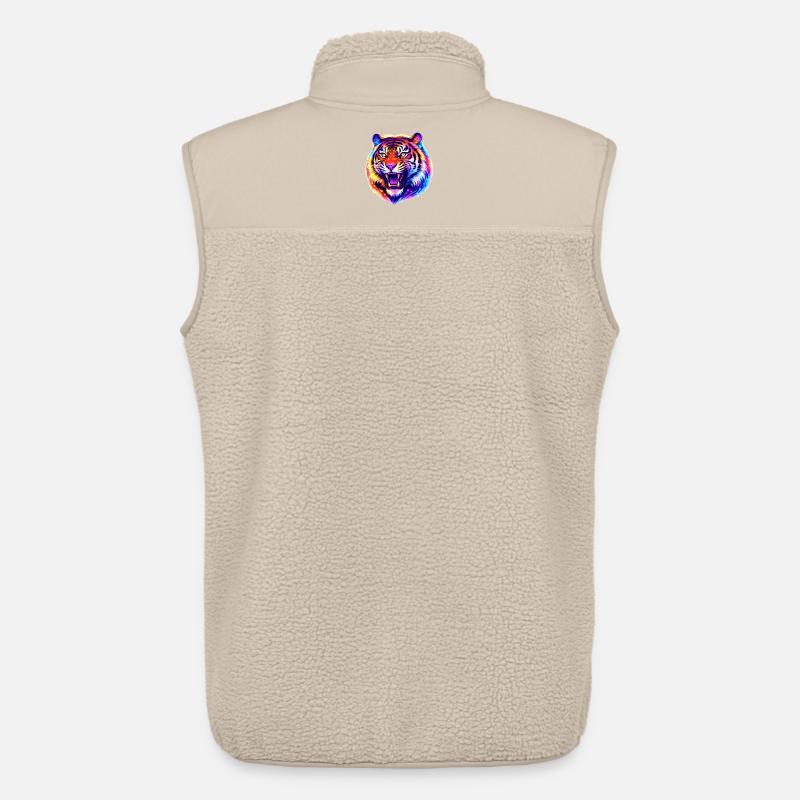 Tiger Kopf - Unisex Sherpaweste von Stanley/Stella - Beige