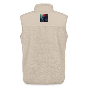 Kosmische Kopfreise Farbströme - Unisex Sherpaweste von Stanley/Stella - Beige - Hinten - AI Model Male 178 light (178cm)