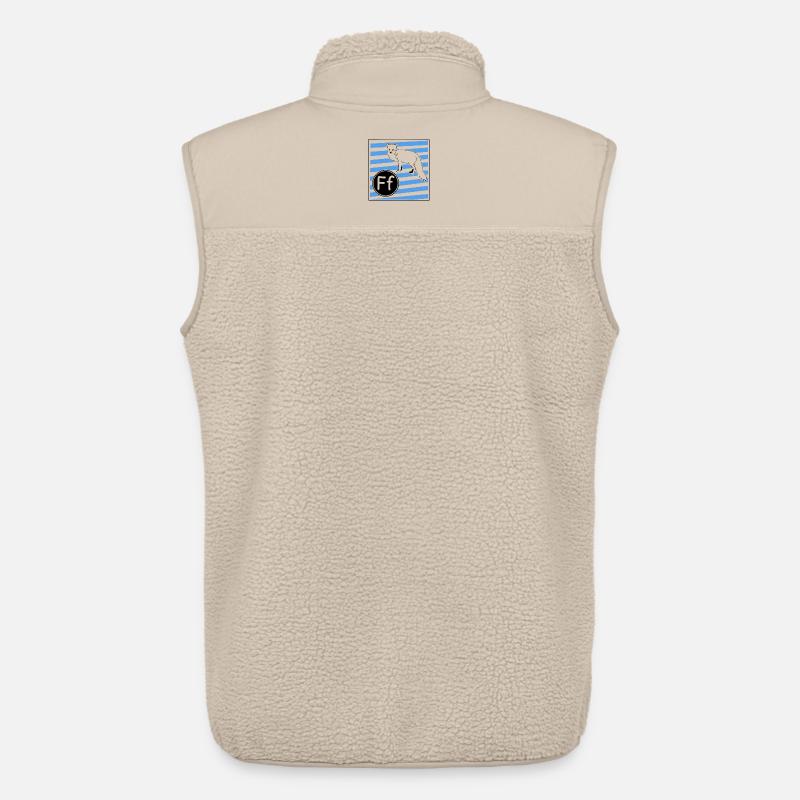 F for Fox (learning to read in primary school) - Unisex Sherpa Gilet by Stanley/Stella - beige