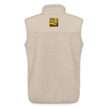 Papillon blanc sur fleur jaune - Veste sans manches sherpa unisexe Stanley/Stella - beige - Dos - AI Model Male 178 light (178cm)