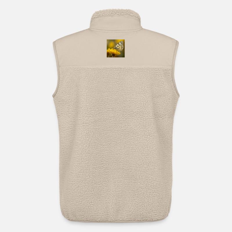 Weißer Schmetterling auf gelber Blüte - Unisex Sherpaweste von Stanley/Stella - Beige