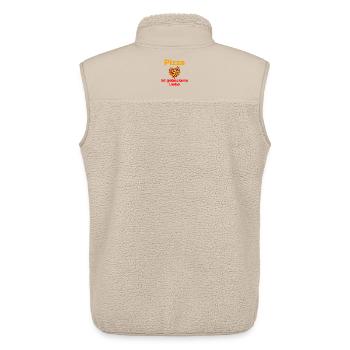 La pizza, c’est l’amour pâtissé, amateur de pizza, gourmet - Veste sans manches sherpa unisexe Stanley/Stella - beige - Dos - AI Model Male 178 light (178cm)