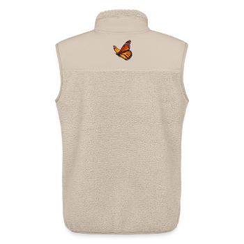 Papillon monarque en vol Design de la nature - Veste sans manches sherpa unisexe Stanley/Stella - beige - Dos - AI Model Male 178 light (178cm)