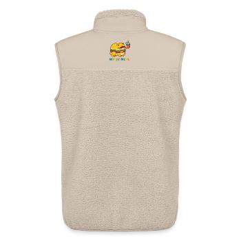 Hoppy Meal 5th Birthday Frog - Unisex Sherpa Gilet by Stanley/Stella - beige - Back - AI Model Male 178 light (178cm)