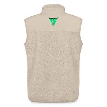 Digital Totem, Neon Guardian, Symmetry Beast - Unisex Sherpa Gilet by Stanley/Stella - beige - Back - AI Model Male 178 light (178cm)