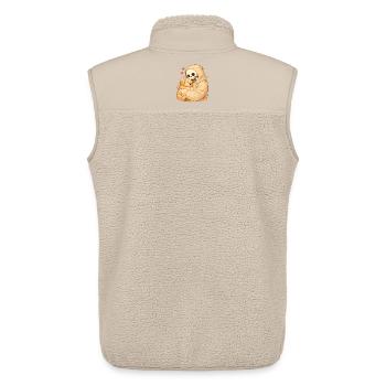 Cozy Skelett mit Welpe – Geborgenheit - Unisex Sherpaweste von Stanley/Stella - Beige - Hinten - AI Model Male 178 light (178cm)