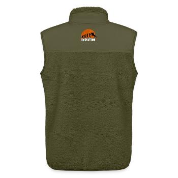 Evolution Of Horse Racing Jockey Equestrian - Unisex Sherpa Gilet by Stanley/Stella - khaki - Back - AI Model Male 178 light (178cm)